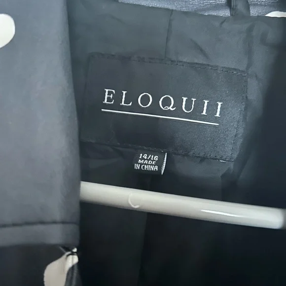 Eloquii Black and White Heart Print Women's Jacket - Picture 2 of 2